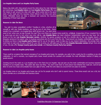 Los Angeles Party bus offers luxury party bus and limo rental in Los Angeles